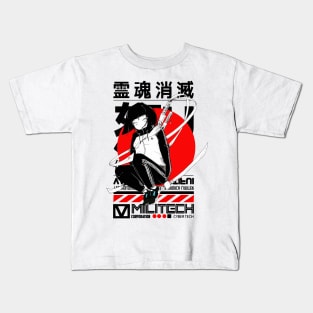 Cool Japanese Girl Samurai Kids T-Shirt